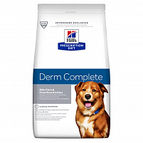 Hill's PRESCRIPTION DIET Derm Complete для взрослых собак полноценный диетический рацион для защиты кожи 12кг