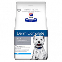 Hill's PRESCRIPTION DIET Derm Complete д/собак малых и миниатюрных пород полноценный диетический рацион для защиты кожи 1,5кг