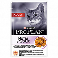 PRO PLAN Nutrisavour "Adult" консервы 85 гр для для кошек Индейка в желе (1х24) ПАУЧ