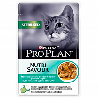 PRO PLAN Nutrisavour "Sterilised" консервы 85 г для стерилизованных кошек Рыба ПАУЧ СОУС 1х26