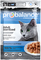 ProBalance Sterilized Паучи для кастрированных котов и стерилизованных кошек 25 шт по 85 г