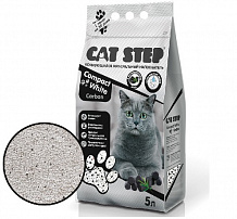 Cat Step Наполнитель комкующийся минеральный Compact White Carbon, 5л *4,2кг