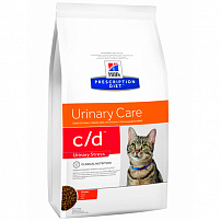 Хиллс (Hill's) prescription diet C/D feline urinary stress chicken dry сухой корм для кошек при стрессе 1,5 кг