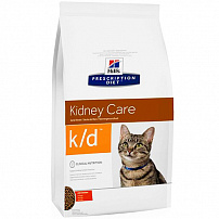Хиллс (Hill's) prescription diet K/D feline kidney care сухой корм для кошек лечение заболеваний почек, мкб 400 г