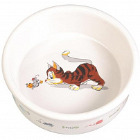 Trixie (Трикси) миска для кошек "Кошка-мышка", керамика 0,2 л 11,5 см