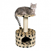 Trixie (Трикси) домик для кошек "Toledo" кошачьи лапки, бежевый высота 61 см