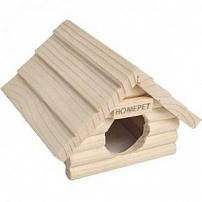 HOMEPET 13 см х 13,5 см х 10 см домик для мелких грызунов деревянный