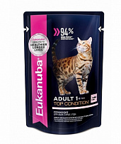 EUKANUBA ADULT TOP CONDITION SALMON 85 гр пауч влажный корм для взрослых кошек, лосось в соусе 1x24