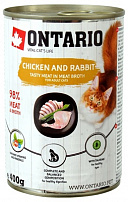 Ontario Chicken,Rabbit,Salmon Oil консервы для кошек: курица и кролик 400 г