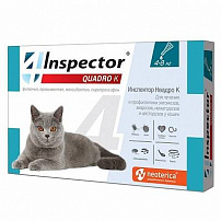 INSPECTOR Quadro K 4-8 кг капли от внешних и внутренних паразитов для кошек