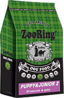 ZooRing puppy&junior беззерновой сухой корм для щенков ягненок и рис 10 кг