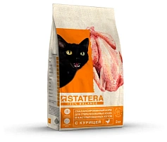 STATERA Сбалансированный премиум корм для стерилизованных кошек и кастрированных котов с курицей 3 кг