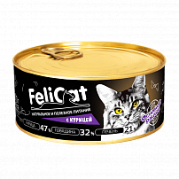FeliCat 290 г влажный стерилизованный мясосодержащий корм для кошек с курицей 1х8