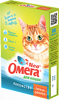 ОМЕГА NEO+ лакомство для кошек с Морскими водорослями "Крепкое здоровье" 90таб. (1*5уп)