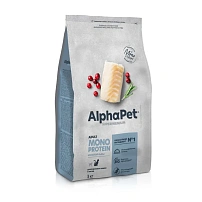 ALPHAPET SUPERPREMIUM MONOPROTEIN 3 кг сухой корм для взрослых кошек из белой рыбы 