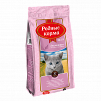 РОДНЫЕ КОРМА 34/19 5 русских фунтов 2,045 кг сухой корм для котят с индейкой 1х6