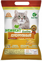 HOMECAT Эколайн Кукурузный 12 л комкующийся наполнитель для кошачьих туалетов