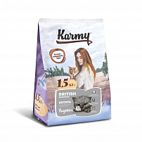 Karmy киттен британская короткошерстная сухой корм для котят, беременных и кормящих кошек 1,5 кг