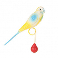 Trixie (Трикси) игрушка для птиц Пластиковый попугай с кольцом для жердочки 15 см