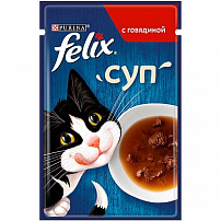 Felix суп 48 г пауч консервы для взрослых кошек, с говядиной 1х30
