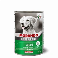 9890/312 Morando Professional Консервированный корм для собак паштет с телятиной, 400г, жб *24