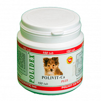 Полидекс (Polidex) Polivit Ca+ Поливит кальций плюс Рост костной ткани для щенков и собак 150 таб