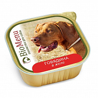 BioMenu консервы для собак лакомство говядина в желе 150 г