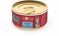 Molina (Молина) консервы для кошек цыпленок с крабами в желе 80 г Molina (Молина) консервы для кошек цыпленок с крабами в желе 80 г