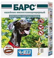 АВЗ БАРС 80 см ошейник для собак крупных пород инсектоакарицидный защита от блох на 5 месяцев от клещей на 4 месяца