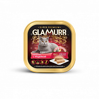 Glamurr корм для взрослых кошек паштет с индейкой 16х 100 г