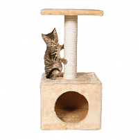 Trixie (Трикси) домик для кошек "Zamora" с площадкой "кошачьи лапки", бежевый 61 см