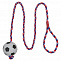 Trixie (Трикси) игрушка для собак "Мяч футбольный на веревке", мягкая резина 6*100 см