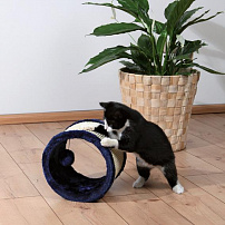 Trixie (Трикси) когтеточка для кошек "Колесо" темно-синяя, сизаль и плюш 23*20 см