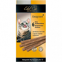 EDEL CAT 6 шт лакомство для кошек колбаски с курицей индюшкой и дрожжами