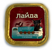 Лайда Корм консервированный для собак Сочные кусочки в желе с ягненком 100 г*16шт