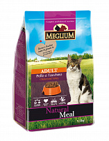 MEGLIUM ADULT 1,5 кг корм для кошек курица, индейка