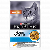 PRO PLAN Nutrisavour "Derma +" консервы 85 гр для кошек Треска соус ПАУЧ 1х26