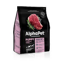 ALPHAPET SUPERPREMIUM 7 кг сухой корм для щенков, беременных и кормящих собак средних пород с говядиной и рисом